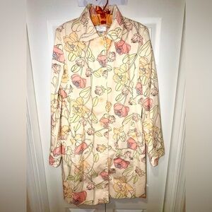 Ann Taylor LOFT Vintage Floral Button-Front Jacket Size Large. EUC